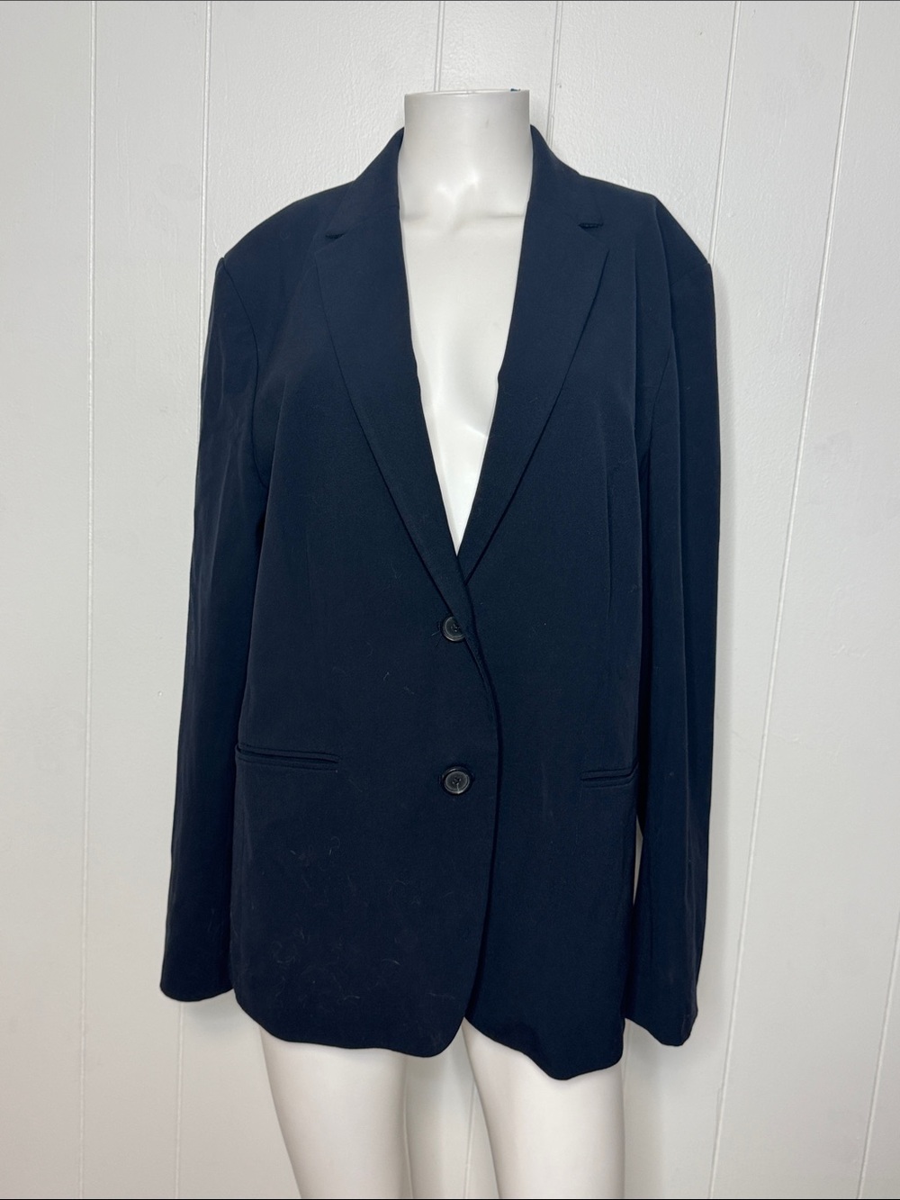 Ann Taylor navy blazer coat jacket 16